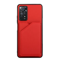 Soft Luxury Leather Snap On Case Cover Y01B for Xiaomi Redmi Note 11 Pro 4G Red