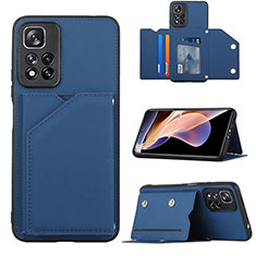 Soft Luxury Leather Snap On Case Cover Y01B for Xiaomi Redmi Note 11 Pro+ Plus 5G Blue