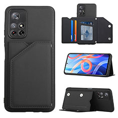 Soft Luxury Leather Snap On Case Cover Y01B for Xiaomi Redmi Note 11S 5G Black