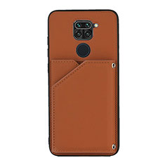 Soft Luxury Leather Snap On Case Cover Y01B for Xiaomi Redmi Note 9 Brown