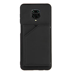 Soft Luxury Leather Snap On Case Cover Y01B for Xiaomi Redmi Note 9 Pro Black