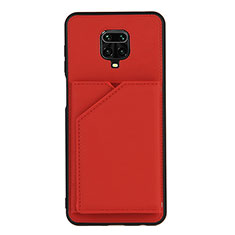 Soft Luxury Leather Snap On Case Cover Y01B for Xiaomi Redmi Note 9 Pro Max Red