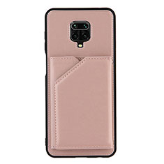 Soft Luxury Leather Snap On Case Cover Y01B for Xiaomi Redmi Note 9 Pro Rose Gold