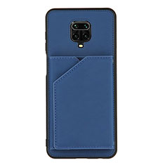 Soft Luxury Leather Snap On Case Cover Y01B for Xiaomi Redmi Note 9S Blue