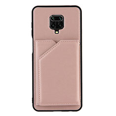 Soft Luxury Leather Snap On Case Cover Y01B for Xiaomi Redmi Note 9S Rose Gold