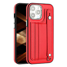Soft Luxury Leather Snap On Case Cover Y02B for Apple iPhone 14 Pro Red