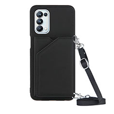 Soft Luxury Leather Snap On Case Cover Y02B for OnePlus Nord N200 5G Black