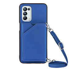 Soft Luxury Leather Snap On Case Cover Y02B for OnePlus Nord N200 5G Blue