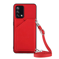 Soft Luxury Leather Snap On Case Cover Y02B for Oppo A95 4G Red