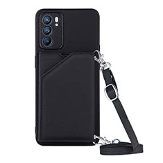 Soft Luxury Leather Snap On Case Cover Y02B for Oppo Reno6 5G Black