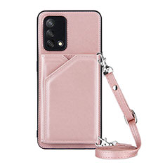 Soft Luxury Leather Snap On Case Cover Y02B for Oppo Reno6 Lite Rose Gold
