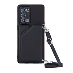 Soft Luxury Leather Snap On Case Cover Y02B for Oppo Reno6 Pro+ Plus 5G Black