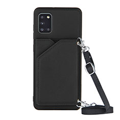 Soft Luxury Leather Snap On Case Cover Y02B for Samsung Galaxy A31 Black