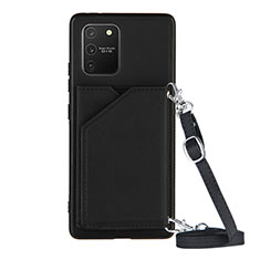 Soft Luxury Leather Snap On Case Cover Y02B for Samsung Galaxy M80S Black