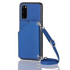 Soft Luxury Leather Snap On Case Cover Y02B for Samsung Galaxy S20 Blue