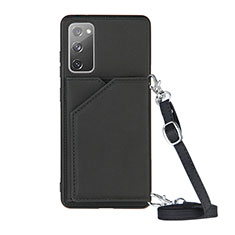 Soft Luxury Leather Snap On Case Cover Y02B for Samsung Galaxy S20 FE 5G Black