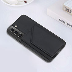 Soft Luxury Leather Snap On Case Cover Y02B for Samsung Galaxy S22 5G Black