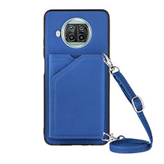 Soft Luxury Leather Snap On Case Cover Y02B for Xiaomi Mi 10i 5G Blue