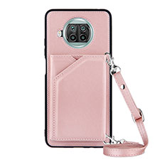 Soft Luxury Leather Snap On Case Cover Y02B for Xiaomi Mi 10i 5G Rose Gold