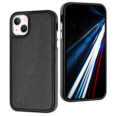 Soft Luxury Leather Snap On Case Cover Y03B for Apple iPhone 13 Black