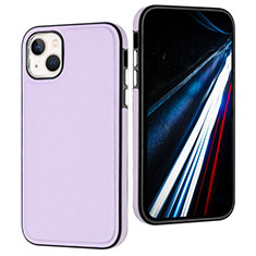 Soft Luxury Leather Snap On Case Cover Y03B for Apple iPhone 14 Clove Purple