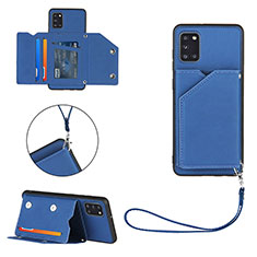 Soft Luxury Leather Snap On Case Cover Y03B for Samsung Galaxy A31 Blue
