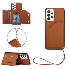 Soft Luxury Leather Snap On Case Cover Y03B for Samsung Galaxy A33 5G Brown