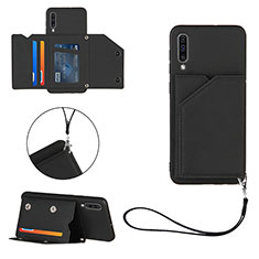 Soft Luxury Leather Snap On Case Cover Y03B for Samsung Galaxy A50S Black
