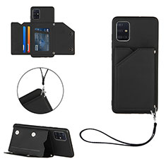 Soft Luxury Leather Snap On Case Cover Y03B for Samsung Galaxy A51 4G Black