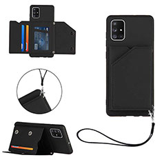 Soft Luxury Leather Snap On Case Cover Y03B for Samsung Galaxy A71 4G A715 Black