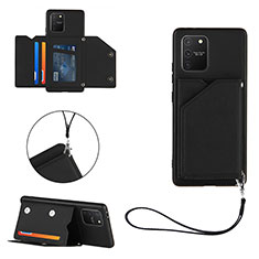 Soft Luxury Leather Snap On Case Cover Y03B for Samsung Galaxy A91 Black