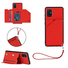 Soft Luxury Leather Snap On Case Cover Y03B for Samsung Galaxy M40S Red