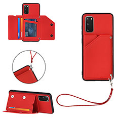 Soft Luxury Leather Snap On Case Cover Y03B for Samsung Galaxy S20 Red