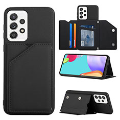 Soft Luxury Leather Snap On Case Cover Y04B for Samsung Galaxy A33 5G Black