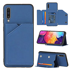 Soft Luxury Leather Snap On Case Cover Y04B for Samsung Galaxy A50S Blue