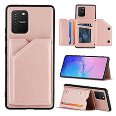 Soft Luxury Leather Snap On Case Cover Y04B for Samsung Galaxy A91 Rose Gold