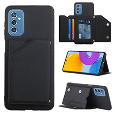 Soft Luxury Leather Snap On Case Cover Y04B for Samsung Galaxy M52 5G Black