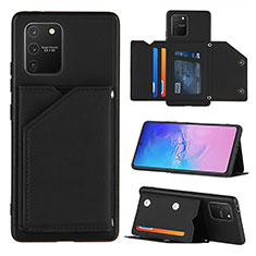 Soft Luxury Leather Snap On Case Cover Y04B for Samsung Galaxy M80S Black