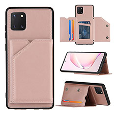 Soft Luxury Leather Snap On Case Cover Y04B for Samsung Galaxy Note 10 Lite Rose Gold