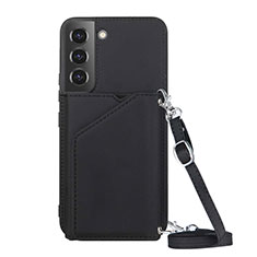 Soft Luxury Leather Snap On Case Cover Y04B for Samsung Galaxy S21 5G Black