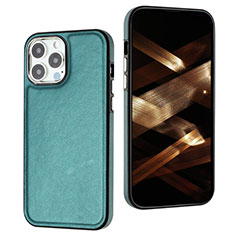 Soft Luxury Leather Snap On Case Cover Y07B for Apple iPhone 13 Pro Green