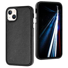 Soft Luxury Leather Snap On Case Cover Y07B for Apple iPhone 14 Plus Black