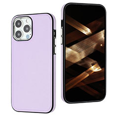 Soft Luxury Leather Snap On Case Cover Y07B for Apple iPhone 14 Pro Clove Purple