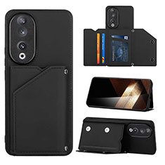 Soft Luxury Leather Snap On Case Cover YB1 for Huawei Honor 90 5G Black