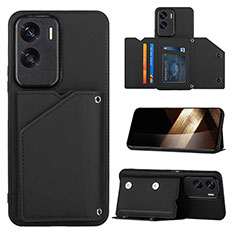 Soft Luxury Leather Snap On Case Cover YB1 for Huawei Honor 90 Lite 5G Black