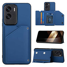Soft Luxury Leather Snap On Case Cover YB1 for Huawei Honor 90 Lite 5G Blue