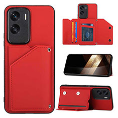 Soft Luxury Leather Snap On Case Cover YB1 for Huawei Honor 90 Lite 5G Red