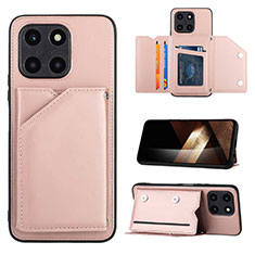 Soft Luxury Leather Snap On Case Cover YB1 for Huawei Honor X6a Rose Gold