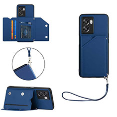 Soft Luxury Leather Snap On Case Cover YB1 for OnePlus Nord N300 5G Blue