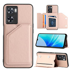 Soft Luxury Leather Snap On Case Cover YB1 for Oppo A57 4G Rose Gold